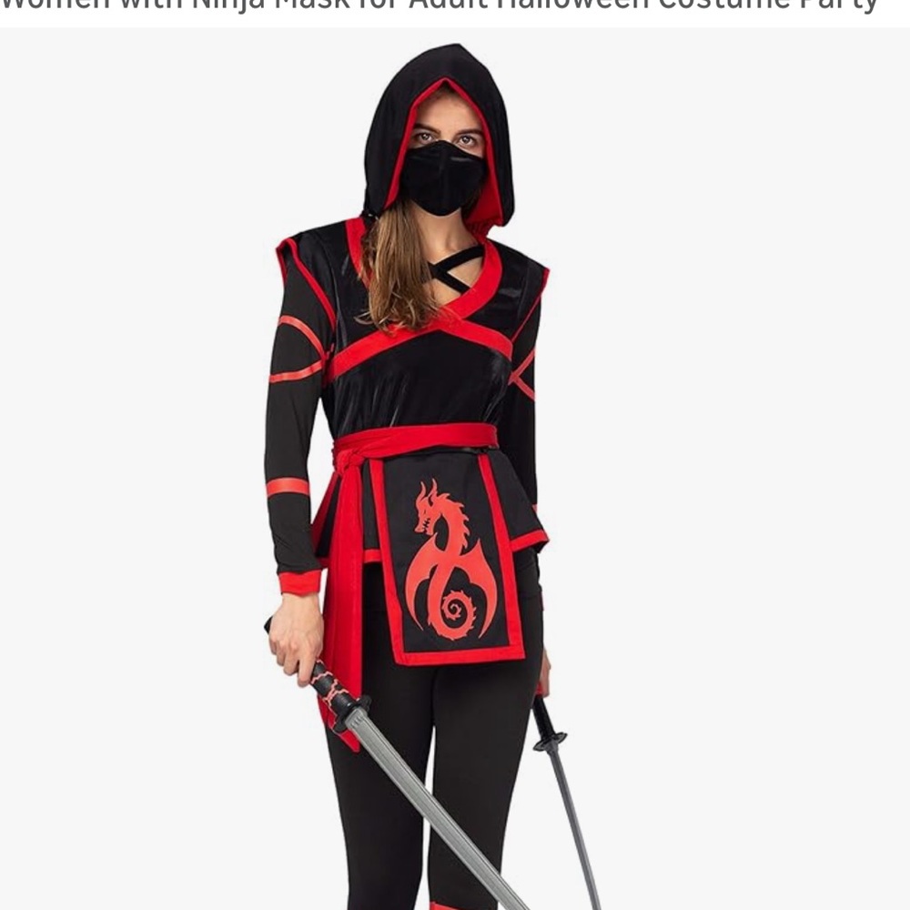 Spooktacular Creations Halloween Ninja Costume for Women with Ninja Mask Size S